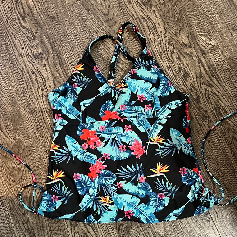 NEW Tropical Floral Print Swim Top